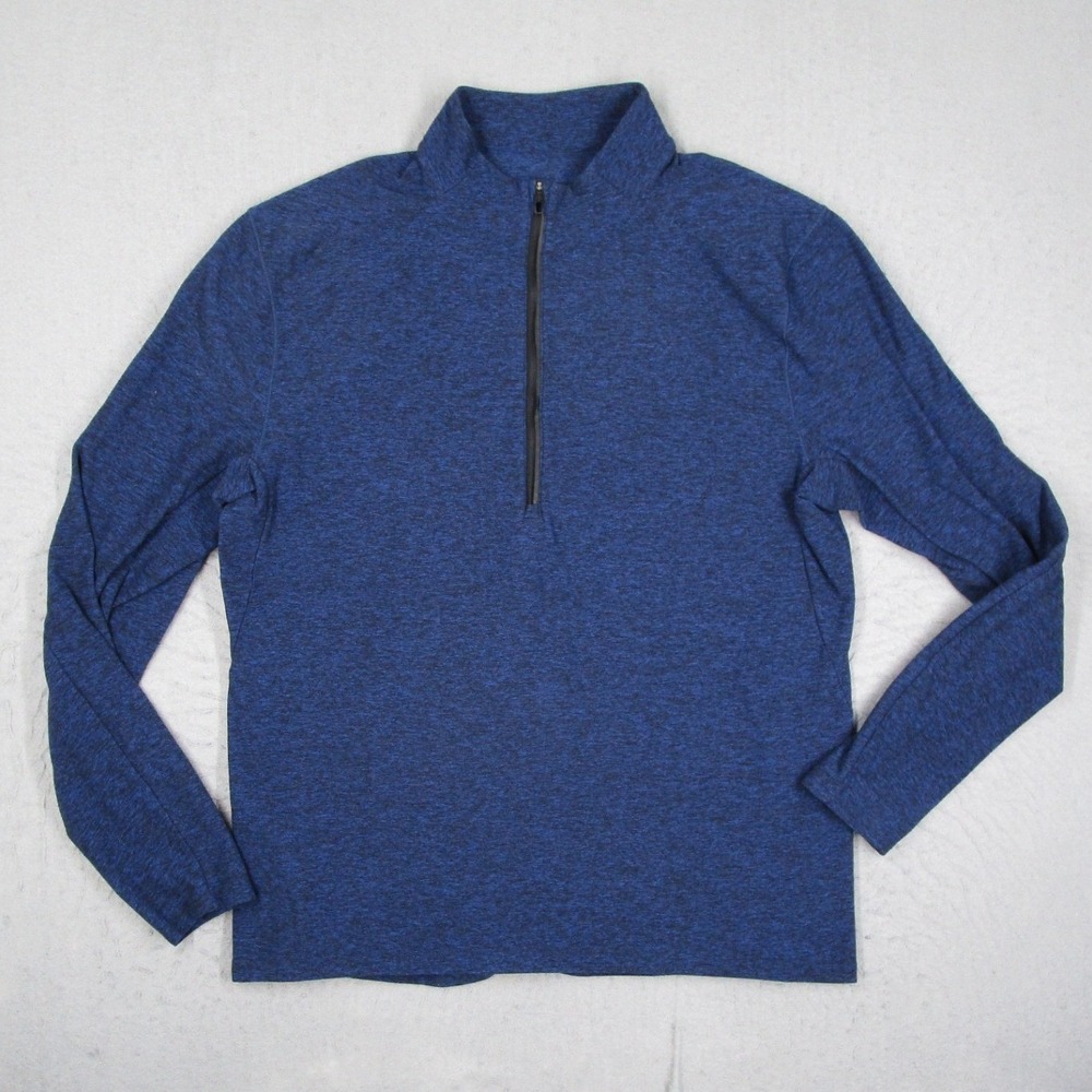 Lululemon Mens Metal Vent Tech 1/2 Zip 2.0 Blue Heathered Pullover Large